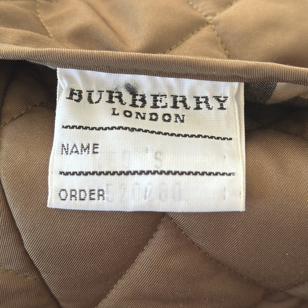 Burberry Olive Green/Brown? Quilted Jacket with House Check Lining - Picture 12 of 16